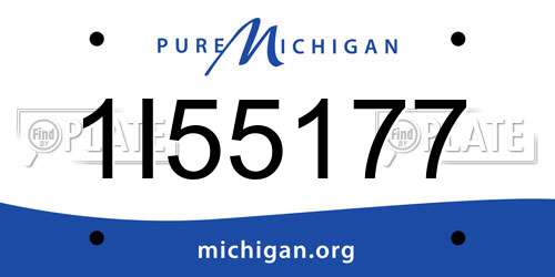 1I55177 Michigan License Plate