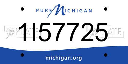1I57725 Michigan License Plate