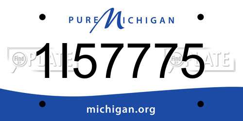 1I57775 Michigan License Plate