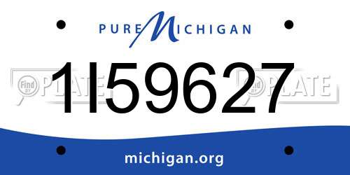 1I59627 Michigan License Plate