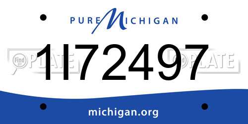 1I72497 Michigan License Plate