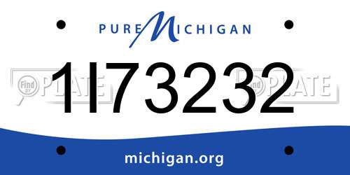 1I73232 Michigan License Plate