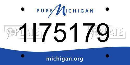 1I75179 Michigan License Plate