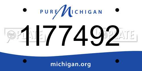 1I77492 Michigan License Plate