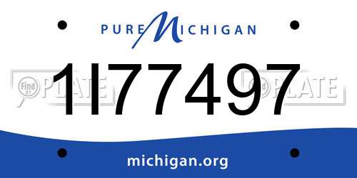 1I77497 Michigan License Plate