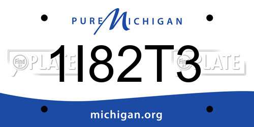 1I82T3 Michigan License Plate