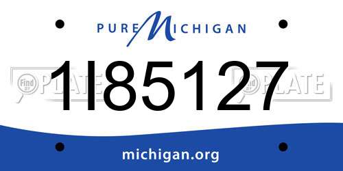 1I85127 Michigan License Plate