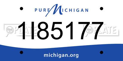 1I85177 Michigan License Plate