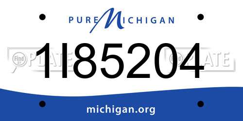 1I85204 Michigan License Plate