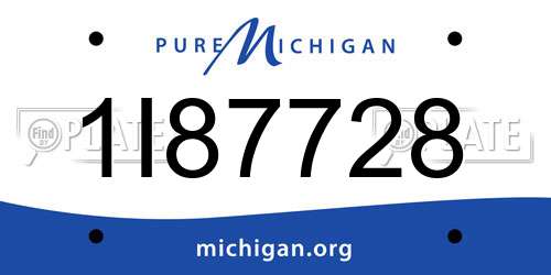 1I87728 Michigan License Plate