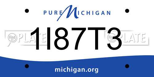 1I87T3 Michigan License Plate
