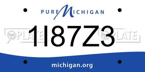 1I87Z3 Michigan License Plate