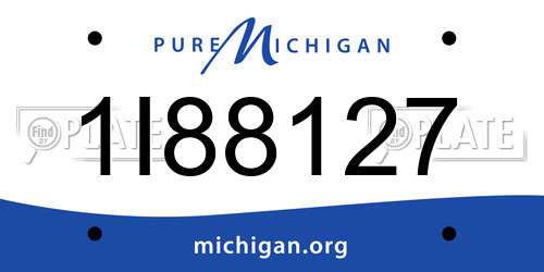 1I88127 Michigan License Plate