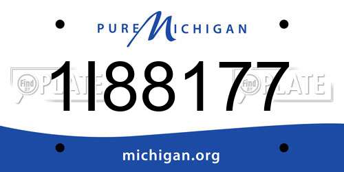 1I88177 Michigan License Plate