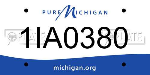 1IA0380 Michigan License Plate