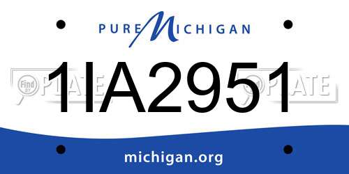 1IA2951 Michigan License Plate