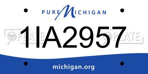 1IA2957 Michigan License Plate