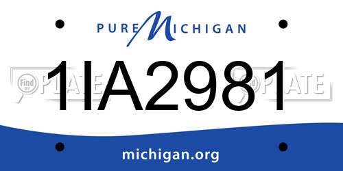 1IA2981 Michigan License Plate