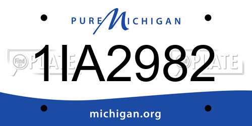 1IA2982 Michigan License Plate