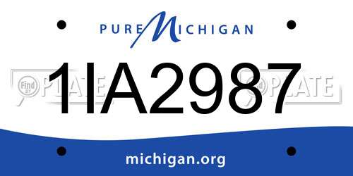 1IA2987 Michigan License Plate