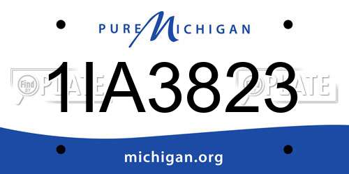 1IA3823 Michigan License Plate