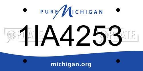 1IA4253 Michigan License Plate