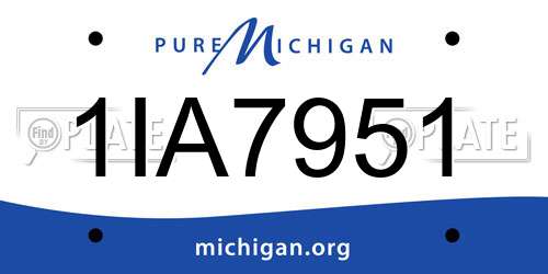 1IA7951 Michigan License Plate