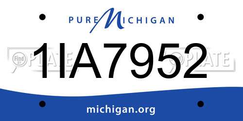 1IA7952 Michigan License Plate