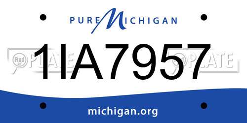 1IA7957 Michigan License Plate