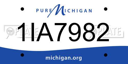 1IA7982 Michigan License Plate