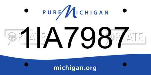 1IA7987 Michigan License Plate