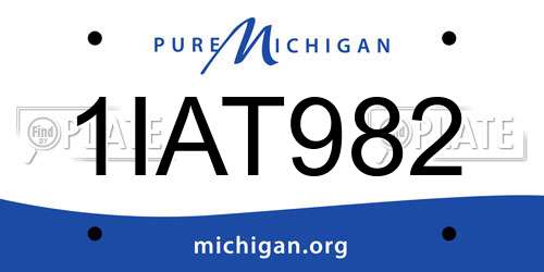 1IAT982 Michigan License Plate