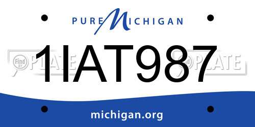 1IAT987 Michigan License Plate