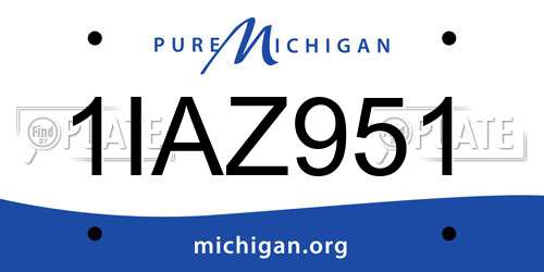 1IAZ951 Michigan License Plate