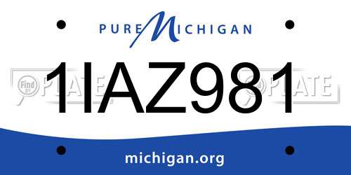 1IAZ981 Michigan License Plate