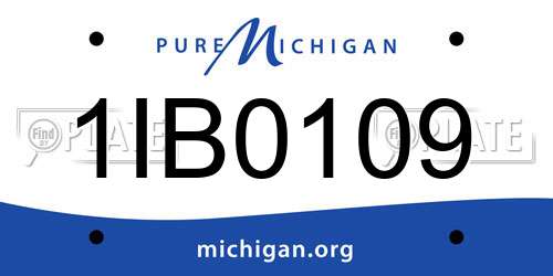 1IB0109 Michigan License Plate