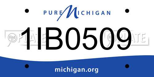 1IB0509 Michigan License Plate