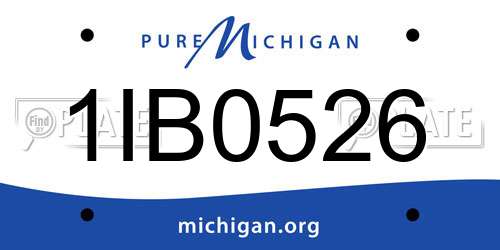 1IB0526 Michigan License Plate