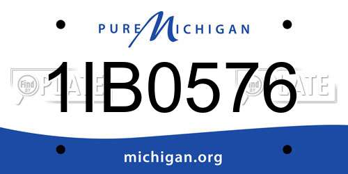 1IB0576 Michigan License Plate