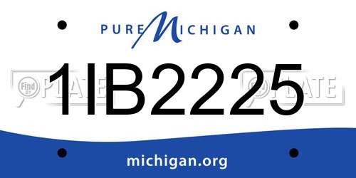 1IB2225 Michigan License Plate