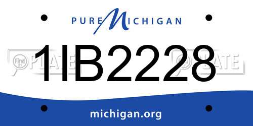 1IB2228 Michigan License Plate