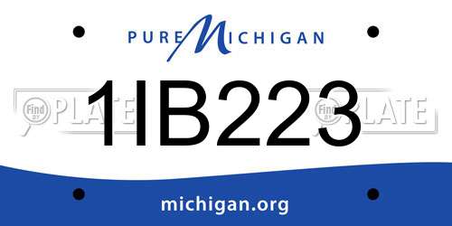1IB223 Michigan License Plate