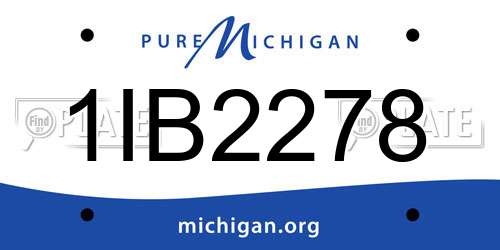 1IB2278 Michigan License Plate
