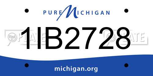 1IB2728 Michigan License Plate