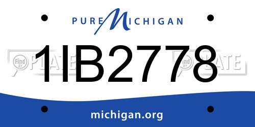 1IB2778 Michigan License Plate