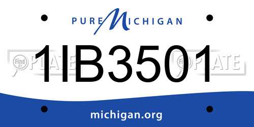 1IB3501 Michigan License Plate
