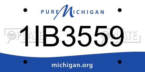 1IB3559 Michigan License Plate