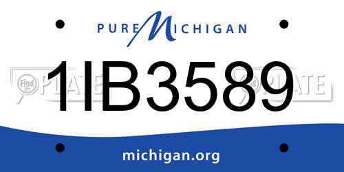 1IB3589 Michigan License Plate