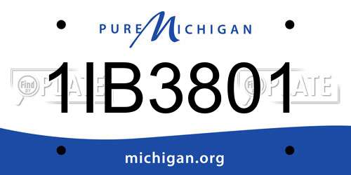 1IB3801 Michigan License Plate