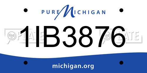 1IB3876 Michigan License Plate